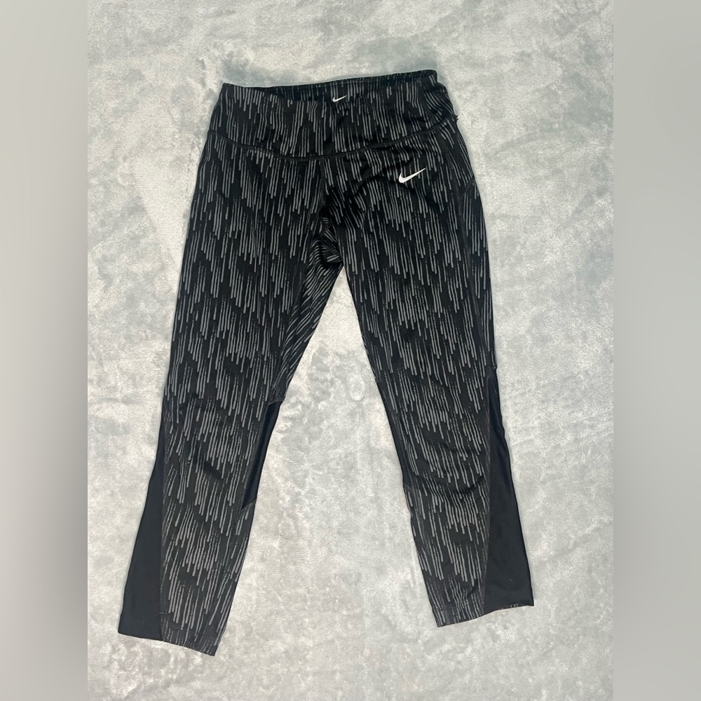 Nike Black and Grey Gray Patterned Leggings Size XS